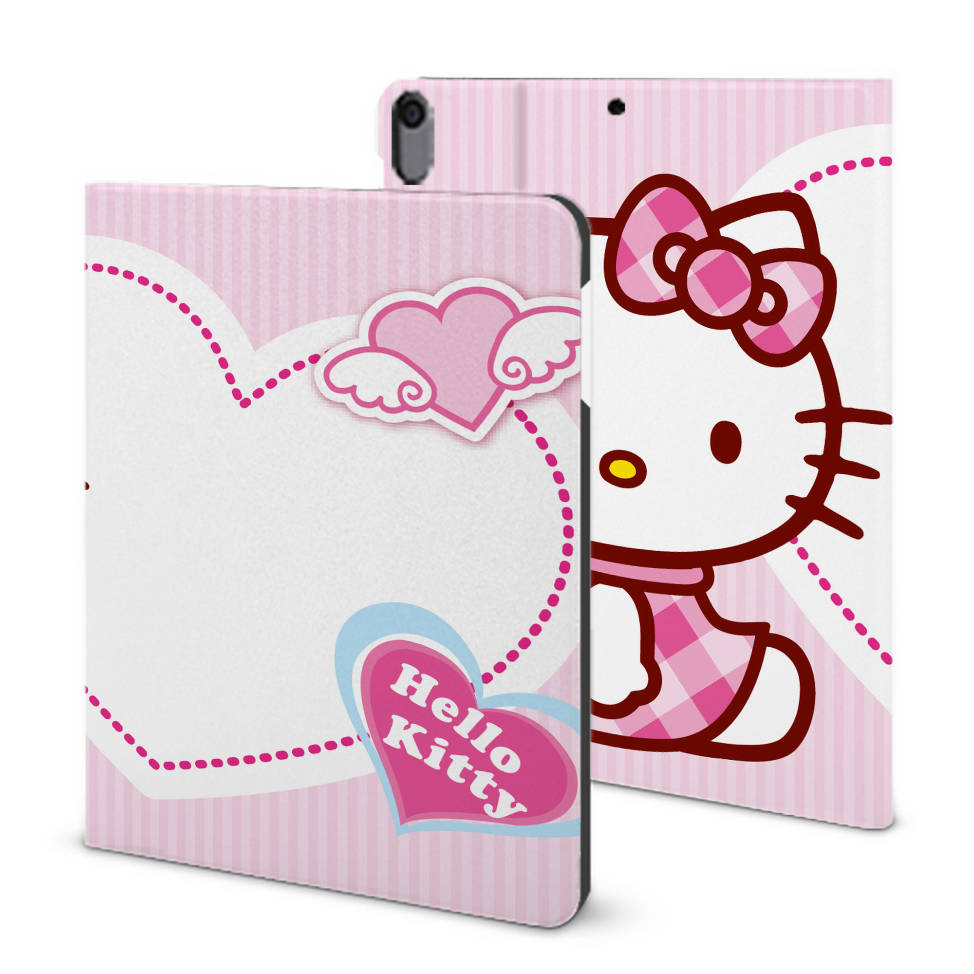 （画像用） Hello Kitty ハローキティ IPad ケース ブック型 PUレザー TPU 耐衝撃 軽量 薄型 ペン収納なし 全面保護 IPad 各モデル対応